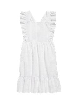 Ruffled Seersucker Tiered-Hem Midi Dress for Girls | Old Navy (US)