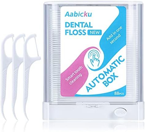 Floss Pick Dispenser, Childrens Floss，Pop-Up Automatic Holder with 88 Count Dental Floss Sticks, Por | Amazon (US)