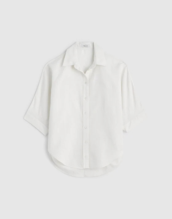 Relaxed Pleat-Sleeve Button-Up Shirt | Madewell