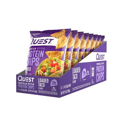 Quest Nutrition Tortilla Style Protein Chips - Loaded Taco - 8pk/1.1oz | Target