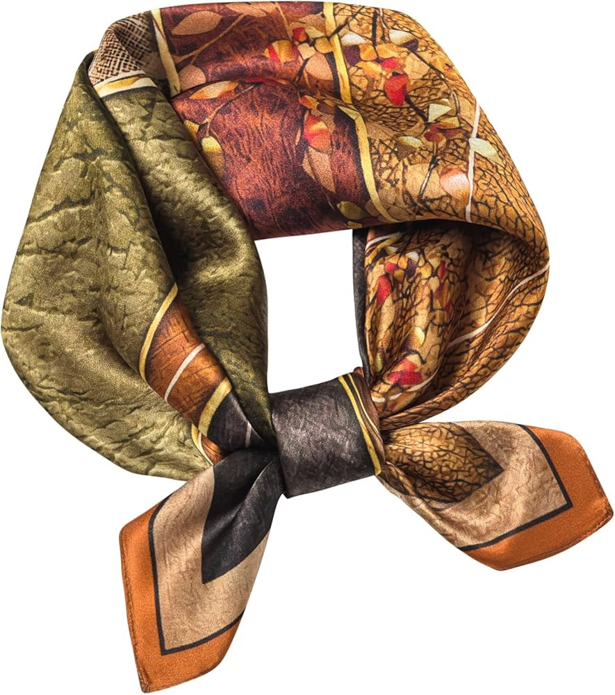 Bufanda cuadrada 100% seda de morera de 25.6 x 25.6 pulgadas, pañuelo para la cabeza para mujer,... | Amazon (US)