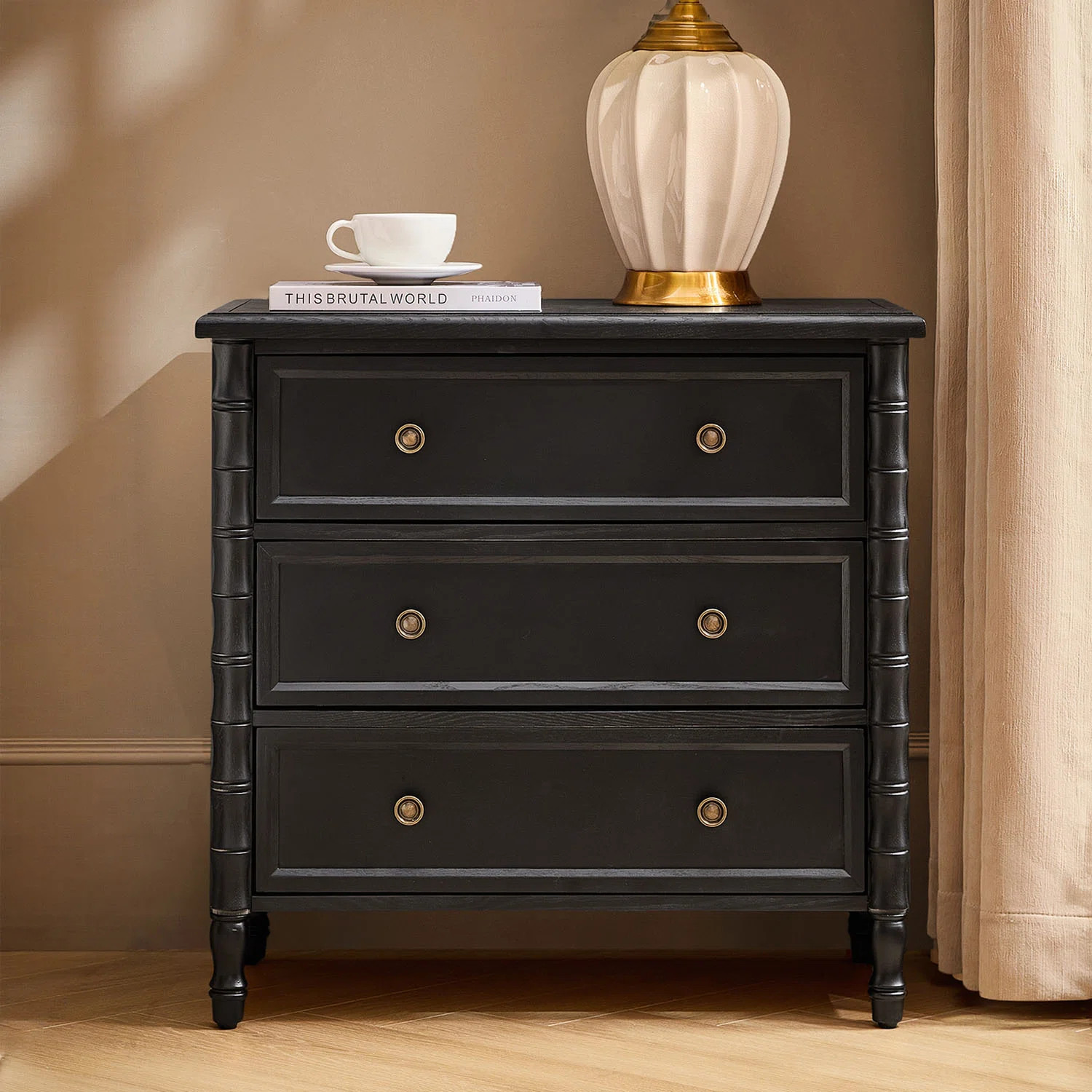 Lucious 3-Drawer Transitional 28''W Curved End Table with Charging Station and Easy Assembly | Wayfair North America