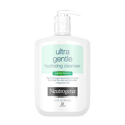 Neutrogena Ultra Gentle Hydrating Facial Cleanser, Non-Foaming Face Wash for Sensitive Skin, Gently Cleanses Face Without Over Drying, Oil-Free, Soap-Free, Fragrance-Free, 12 fl. oz | Amazon (US)