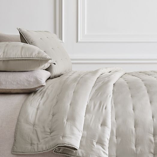 Silky TENCEL™ Crescent Stitch Quilt & Shams | West Elm (US)