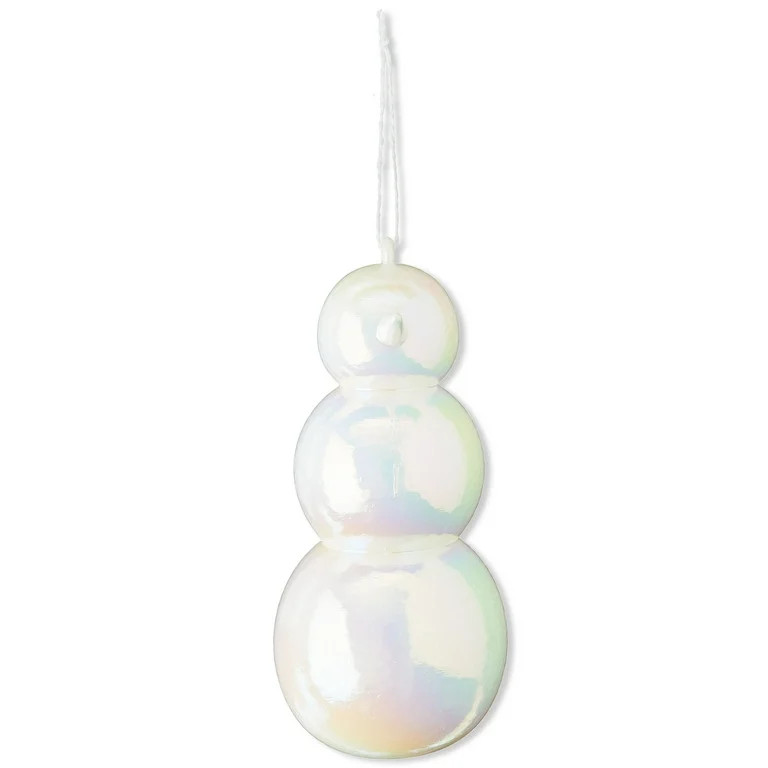 Iridescent White Snowman Christmas Ornament, 6", by Holiday Time | Walmart (US)