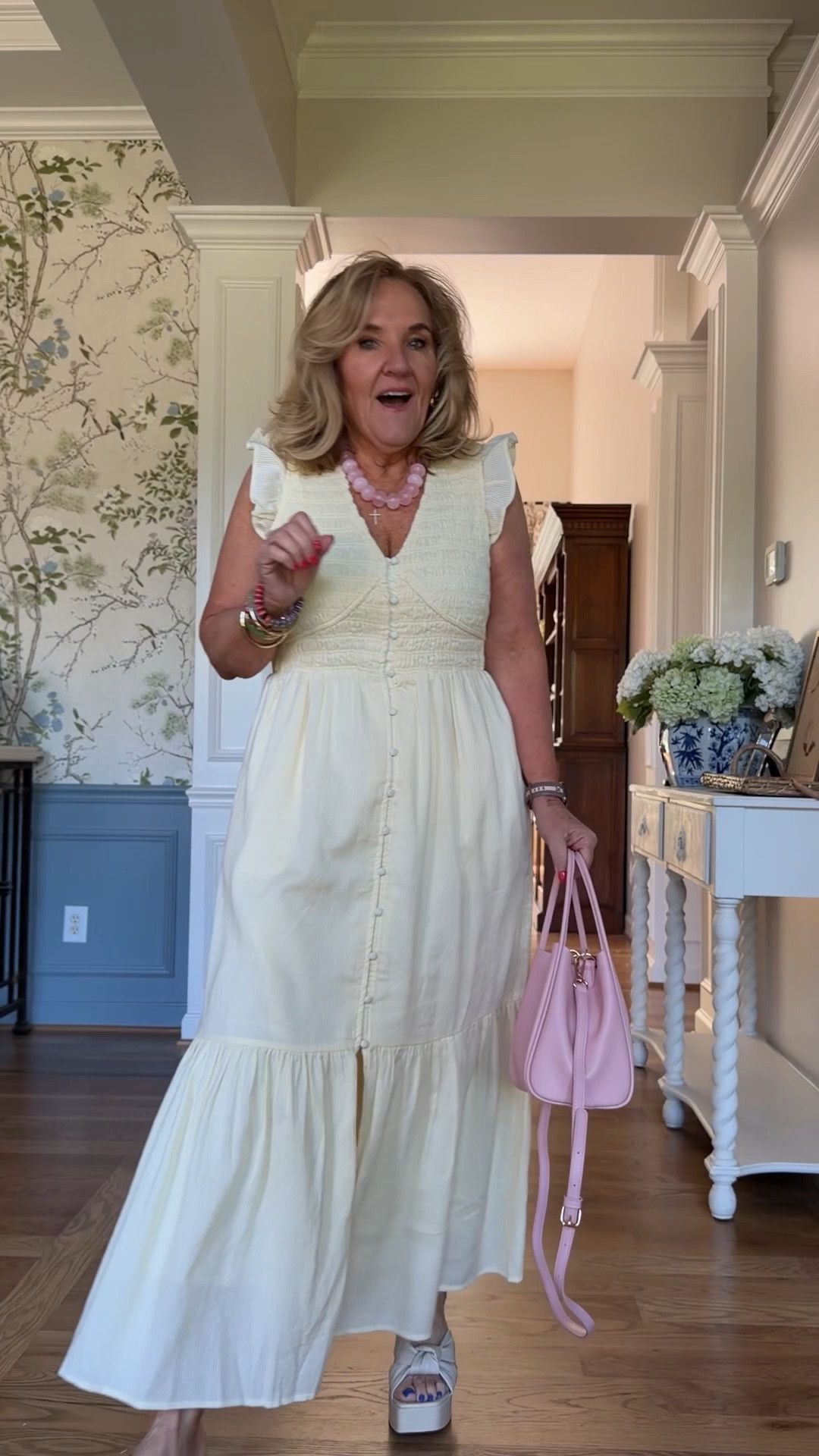 @quince dress is gorgeous! Perfect for everyday, vacations or special events. Wearing a medium. 

Purse and shoes are by Anthro use my 20% off code this weekend! NANETTE20 at Anthro

#LTKOver40 #LTKTravel #LTKMothersDay