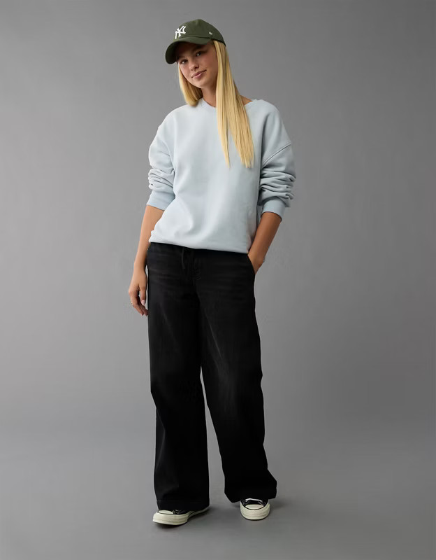 AE Everyday Luxe Crew Neck Sweatshirt | American Eagle Outfitters (US & CA)