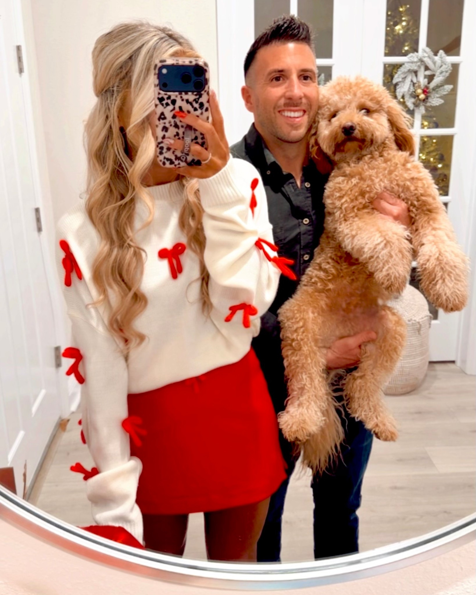 Holiday party outfit styled with this bow sweater, red skirt, sparkly red heels, + a matching red satin bow clutch. The holiday sweater + red mini skirt are on SALE!

Holiday outfit, Christmas outfit, Christmas party outfit, red skort, holiday skirt, holiday heels, holiday sweater, Christmas sweater

#LTKootd #LTKHoliday #LTKSaleAlert