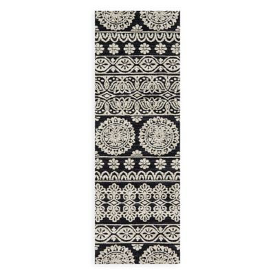 Magnolia Home by Joanna Gaines Lotus 2-Foot 6-Inch x 7-Foot 6-Inch Runner in Black/Silver | buybuy BABY