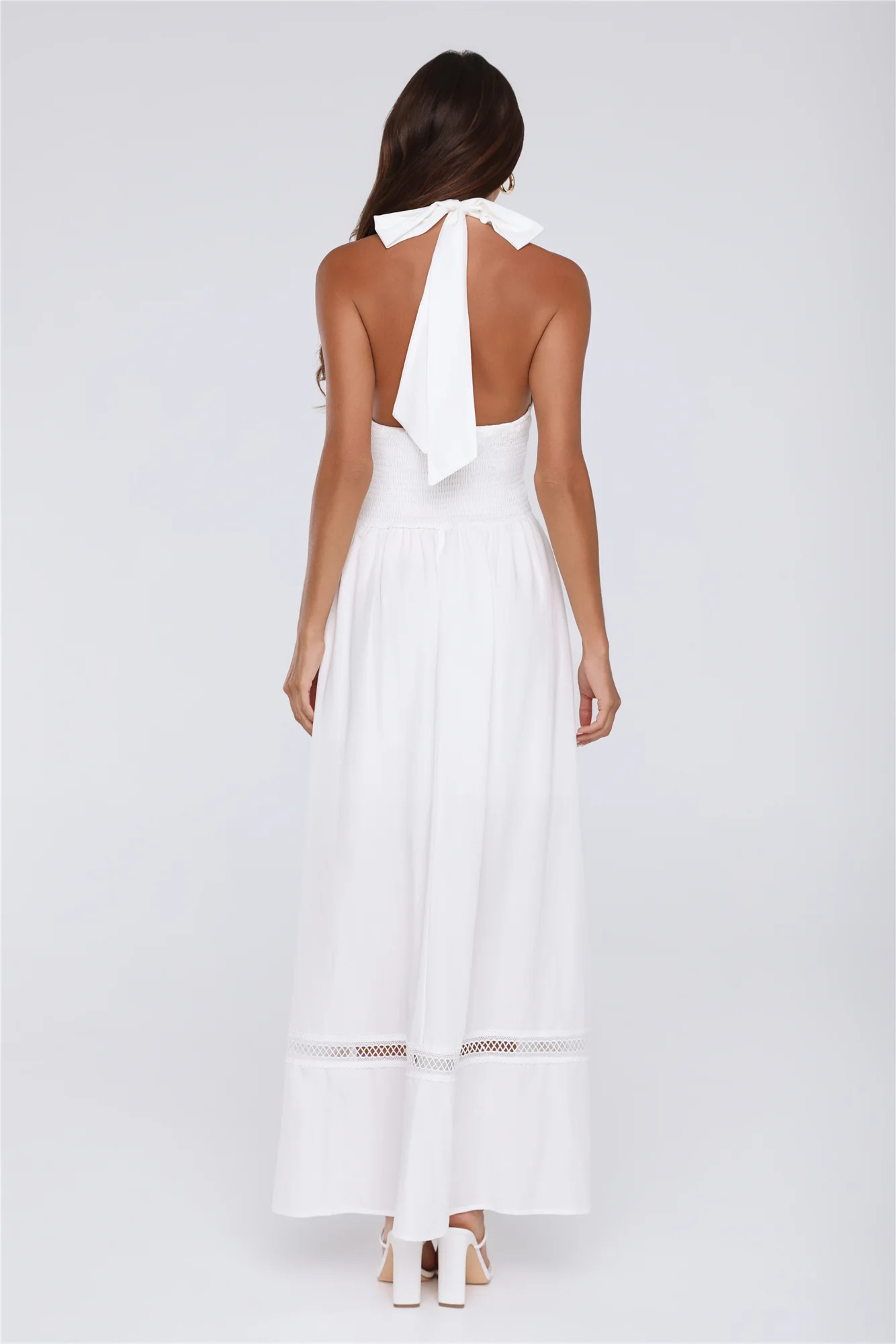 Pastel Promises Halter Maxi Dress White | Hello Molly (US)