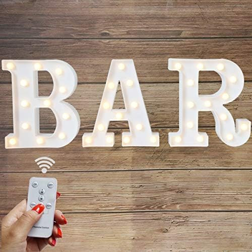 LED BAR Marquee Letter Lights Light Up BAR Signs Remote Control Letter Lamp for Wedding Birthday ... | Amazon (US)