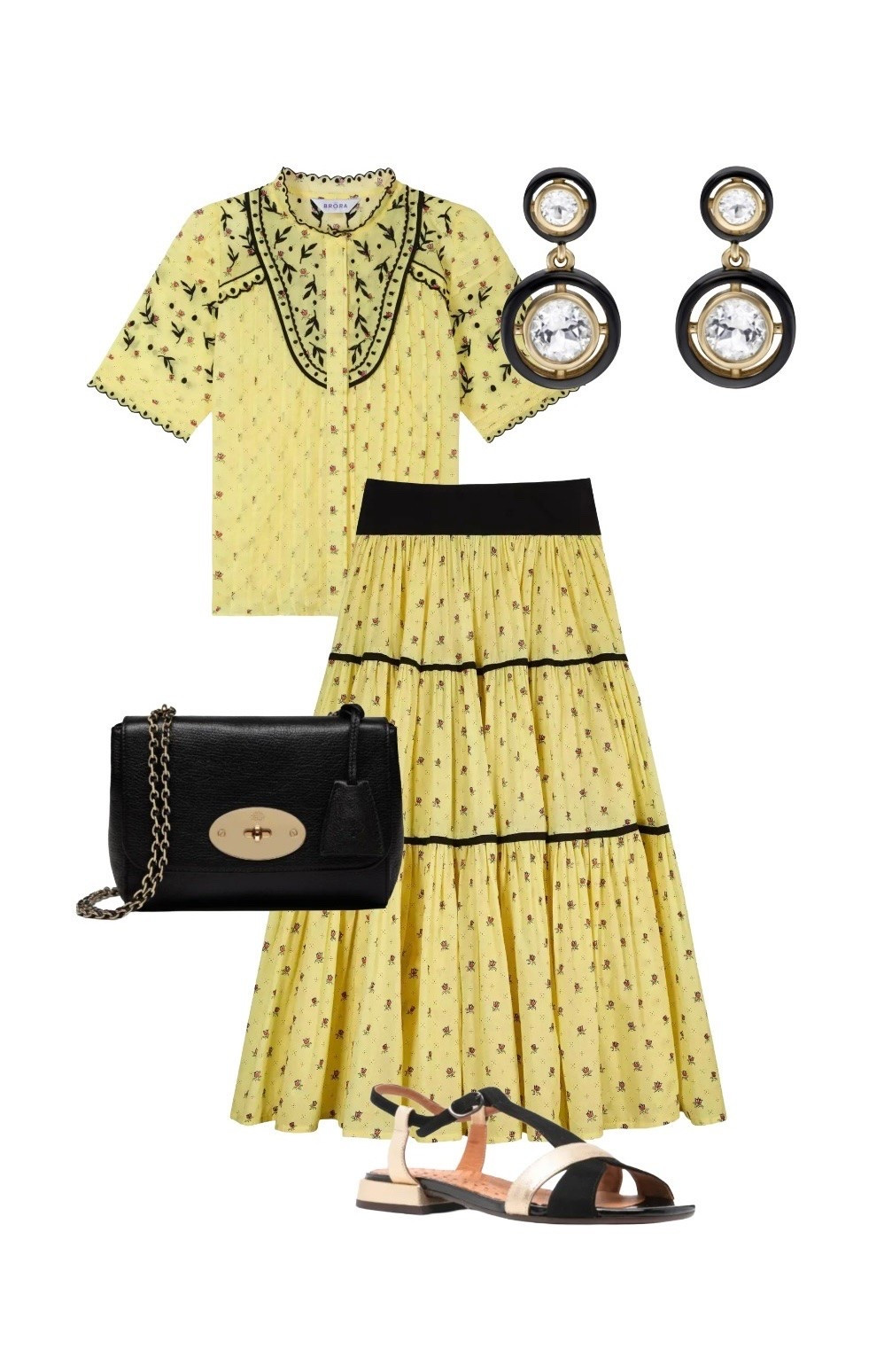 Channel those Spanish summer vibes with this pretty pale yellow and black co-ord top and skirt by Brora - I’ve styled it for a night on the town, but it would look equally fabulous with a black straw bag and black espadrilles (see product list for more ideas) 💛🖤💛

Yellow Top & Tiered Skirt - Brora

Black Leather Bag - Mulberry at Farfetch 

Gold Black Earrings - Laura Vann at Fortnum and Mason

Black Gold Sandals - Chie Mihara on sale at Farfetch 


#LTKsale #LTKeurope #LTKstyletip #LTKdatenight

#LTKsummer #LTKuk #LTKluxury