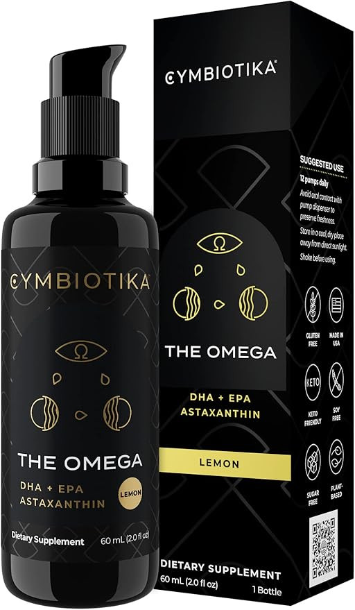 CYMBIOTIKA DHA Vegan Omega 3 Supplement, EPA & Astaxanthin 4mg Liquid Supplement, Supports Brain ... | Amazon (US)