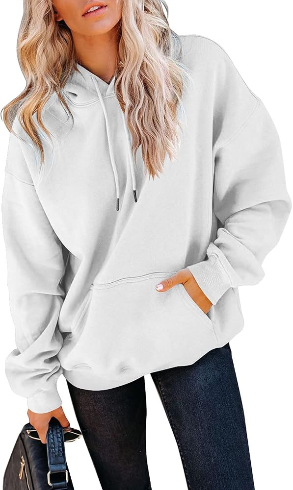 Yuccalley Women's Long Sleeve Fashion Pocket Hoodies Casual Pullover Tops | Amazon (US)
