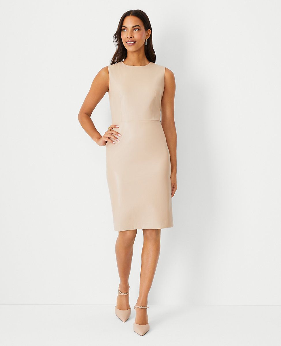 Faux Leather Sheath Dress | Ann Taylor (US)