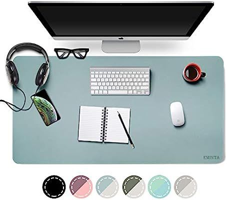 Amazon.com : Dual-Sided Desk Pad Office Desk Mat, EMINTA Ultra Thin Waterproof PU Leather Mouse P... | Amazon (US)