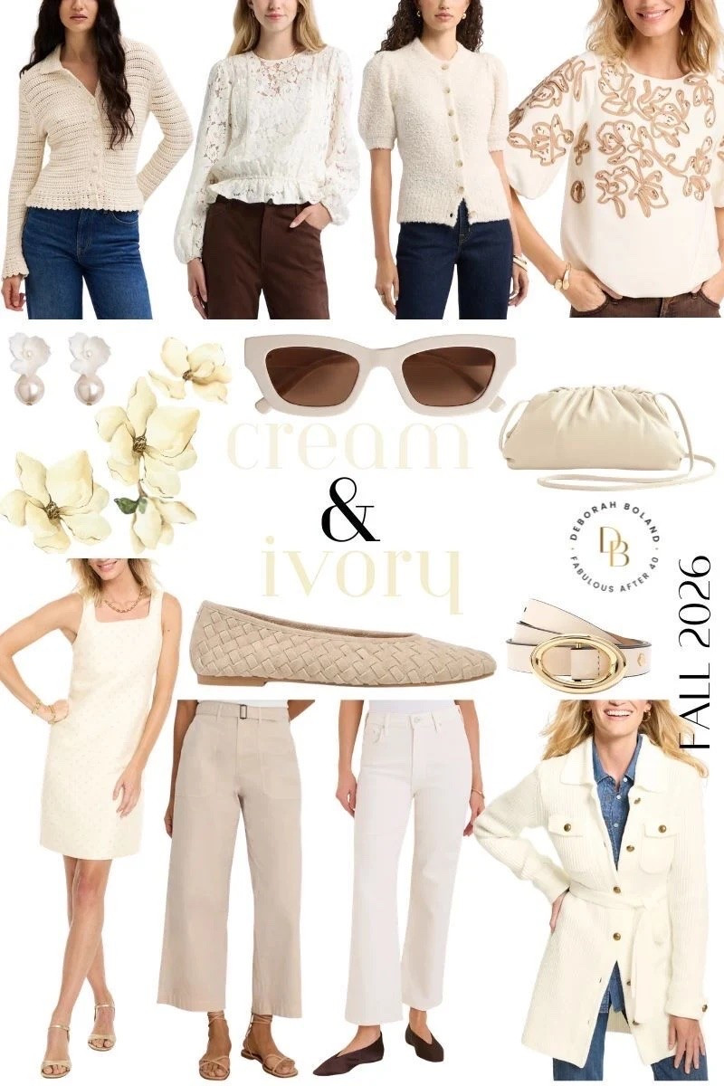 I know we usually think of darker, richer shades when it comes to Fall, but I’m loving cream and ivory just as much this year. 🤍

There’s something about these softer neutrals that makes a Fall outfit feel so fresh and effortlessly chic. Think cozy ivory sweaters, cream denim, soft layers and a little texture to keep things interesting.

And the best part? They’re so easy to mix with the rest of your Fall wardrobe — denim, camel, brown, burgundy, olive… pretty much everything.

#LTKSeasonal #LTKOver40 #LTKgrwm