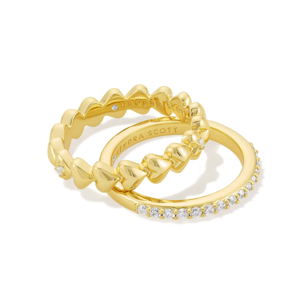 Kendra Scott Anna Crystal Ring Set Of 2 - Gold/White | Target