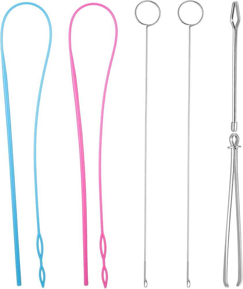 6 Pieces Sewing Loop Kit, Include Loop Turner Hook Flexible Drawstring Threader Metal Tweezers Lo... | Amazon (US)