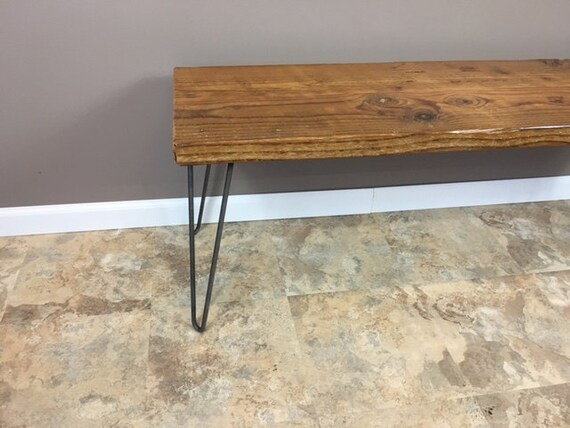 Mid Century styled dining Bench (1.5" Standard top) w/ Hairpin legs | Etsy (US)