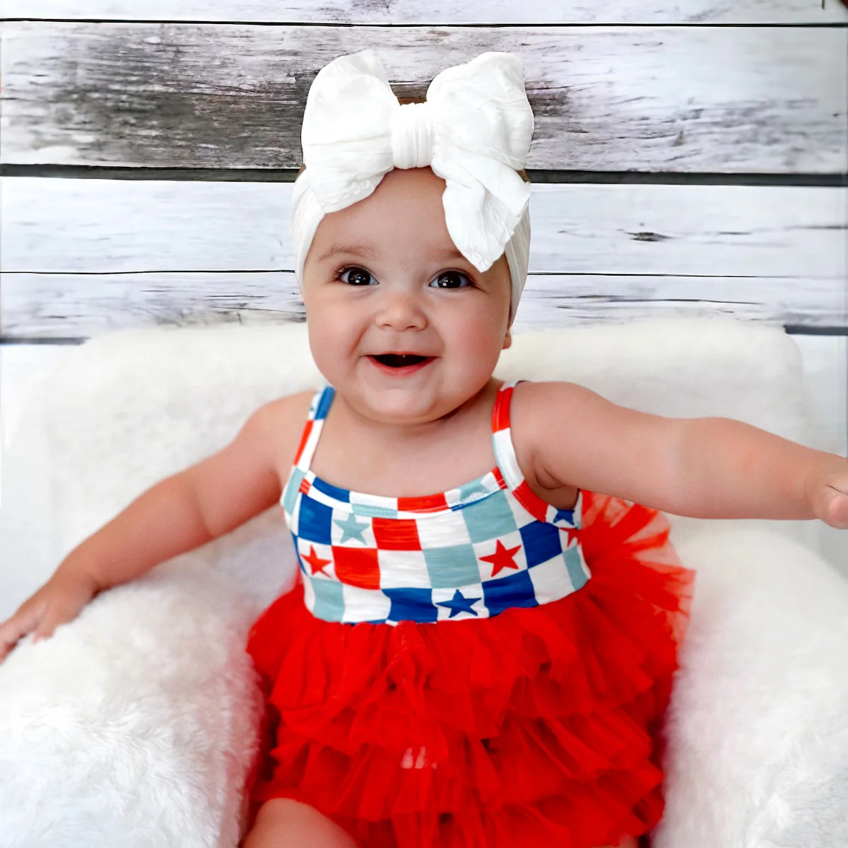 Red, White & Blue Checkerboard / Organic Tutu Bodysuit | SpearmintLOVE