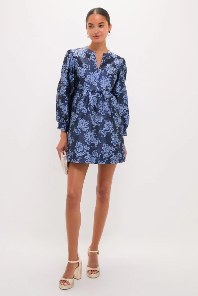 Blue Jacquard Cressida Mini Dress | Tuckernuck (US)