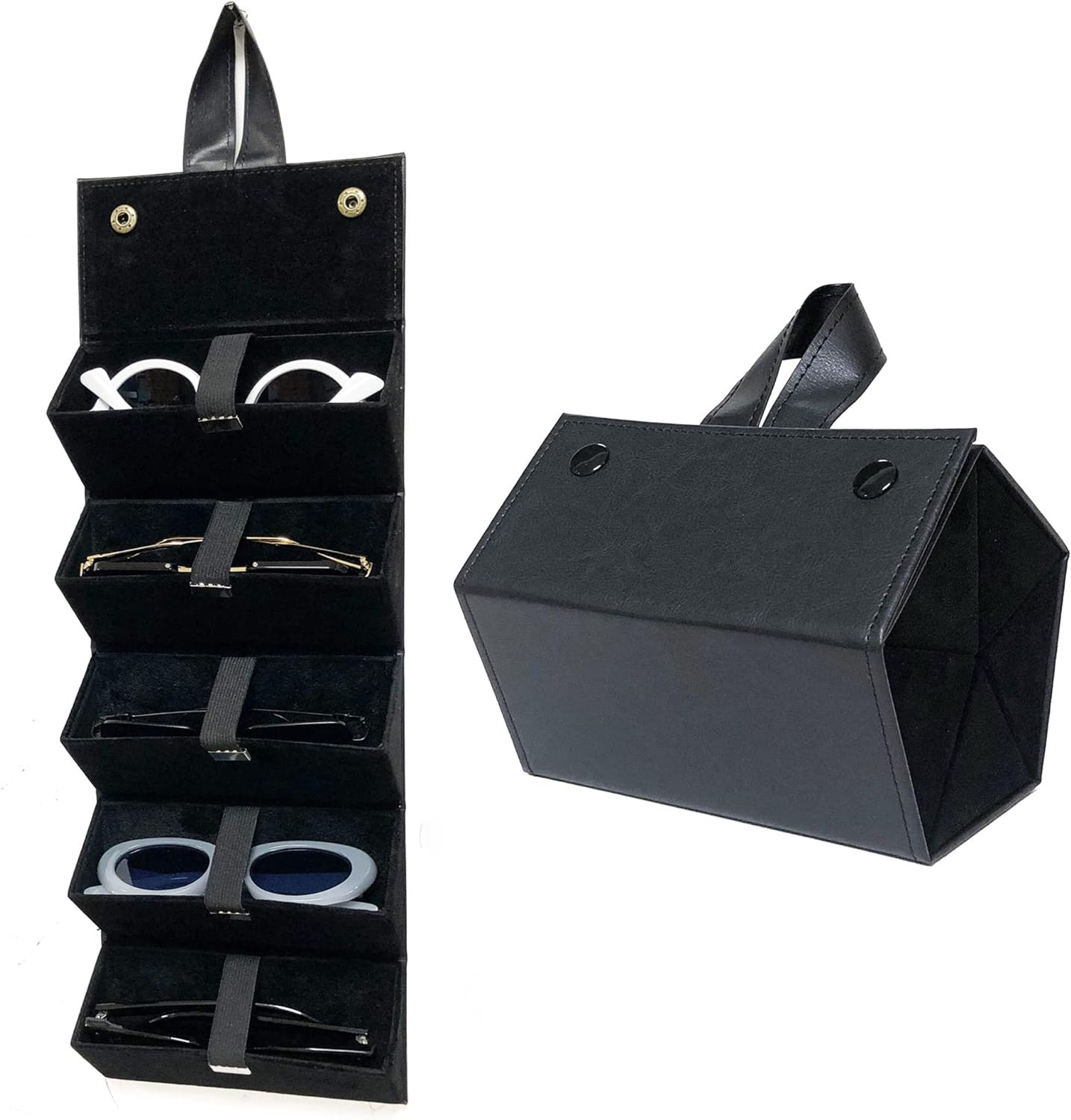 Longjet Sunglasses Organizer 5 Slots Travel Glasses Case Multiple Pairs Eyeglasses Storage Box Ha... | Amazon (US)