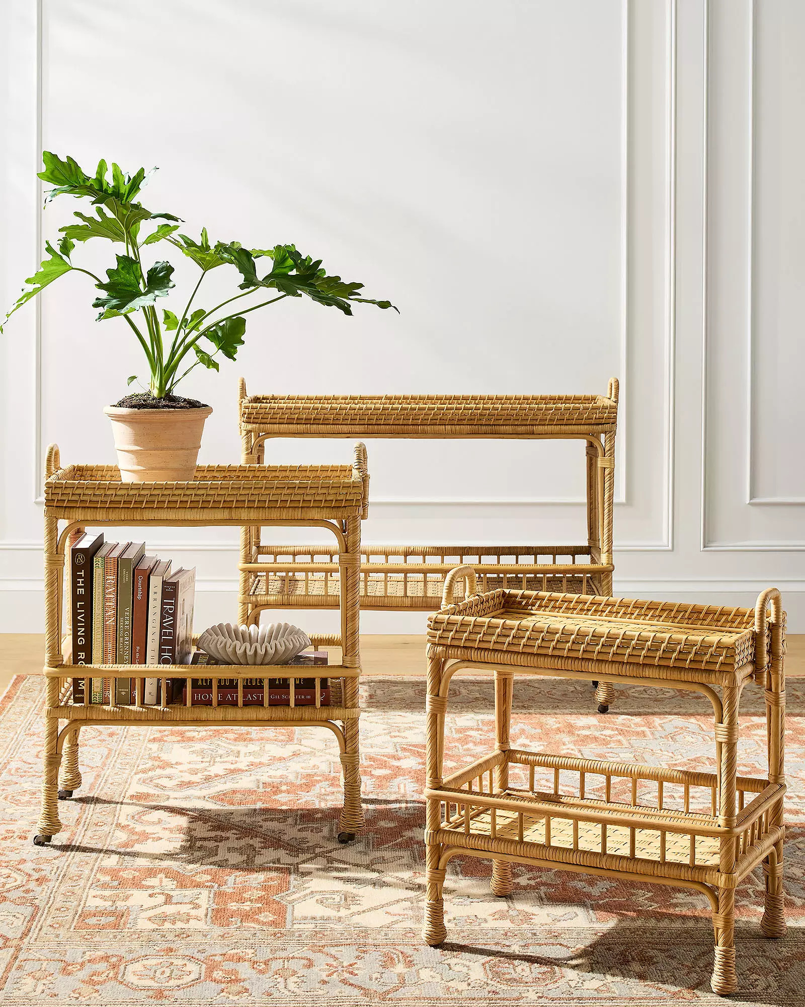 South Seas Rattan Bar Cart | Serena and Lily