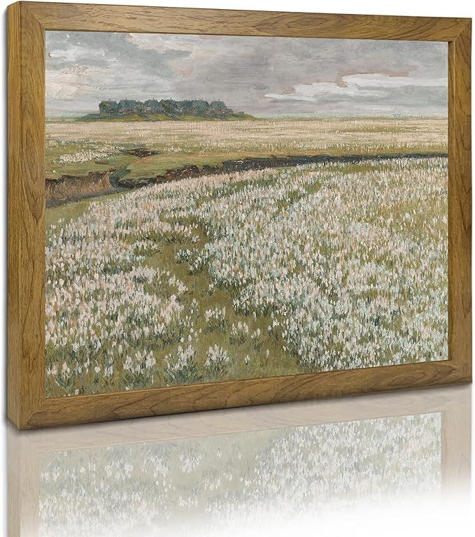 Spring Meadow Wall Art - Vintage Landscape Print， Framed Canvas Prints Wall Art Home Decor - Vi... | Amazon (US)