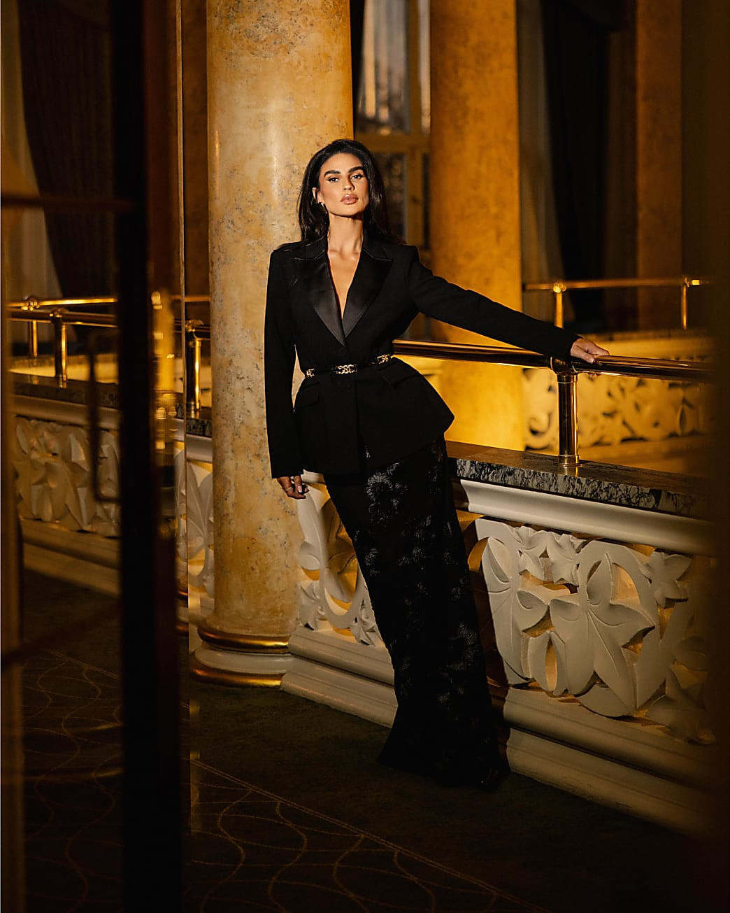 Black Contrast Lapel Tux Blazer | River Island UK & IE