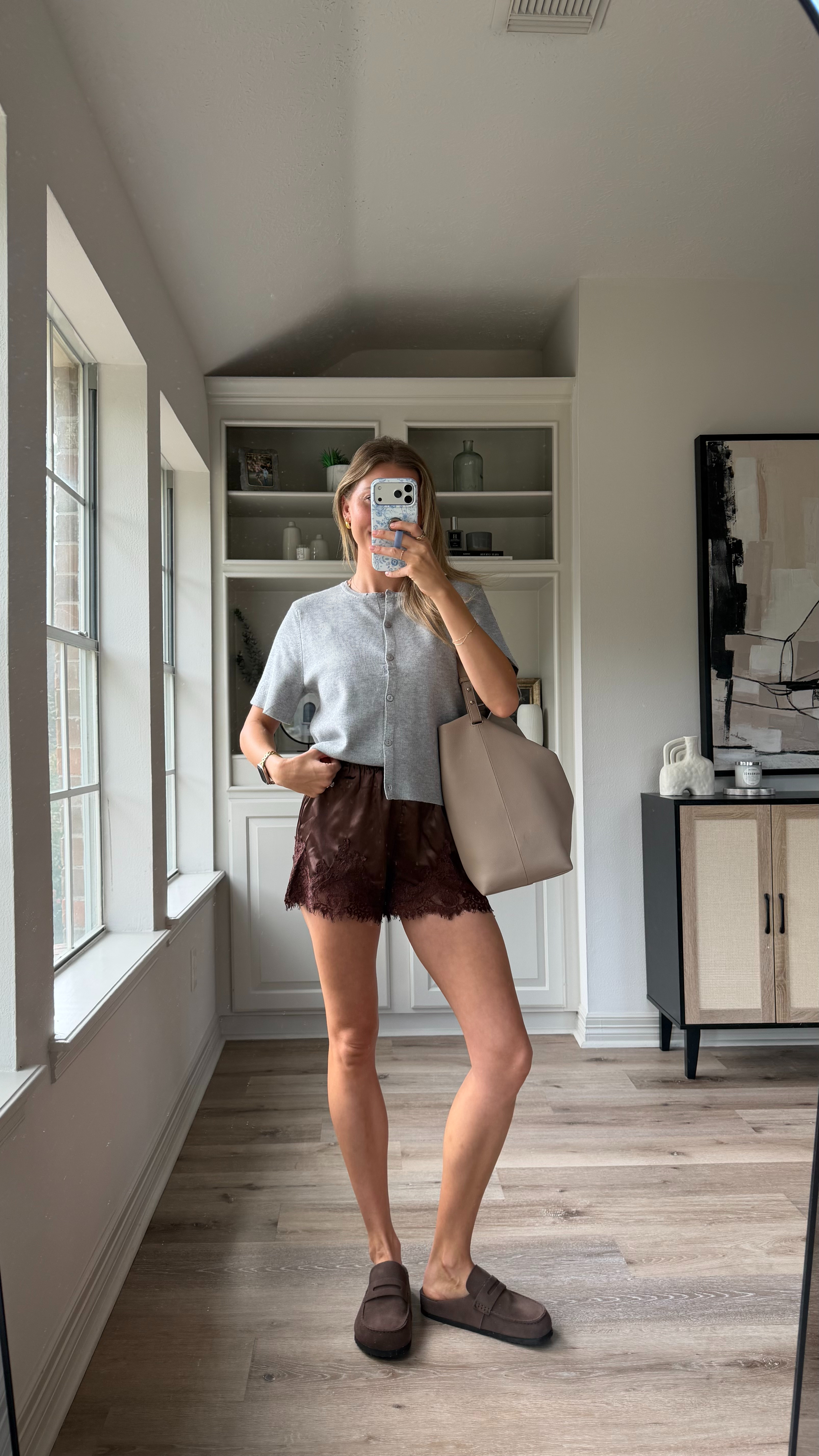 Comfy cute fall outfit | S in cardigan and lace shorts 

 #LTKootd