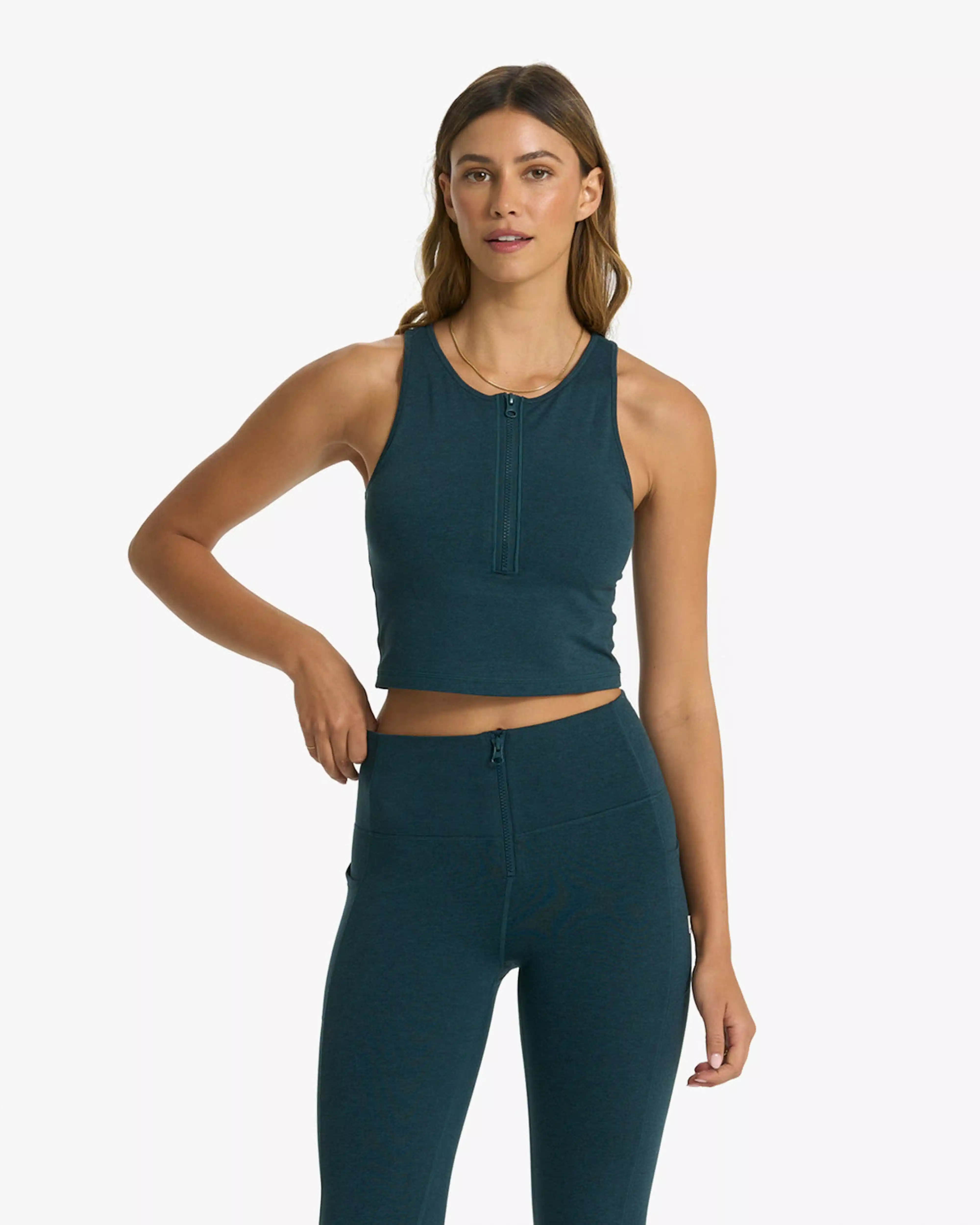 Granite Heathered Zip Tank | Vuori Clothing (US & Canada)