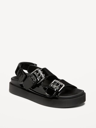 Faux-Leather Chunky Buckle Sandals | Old Navy (CA)
