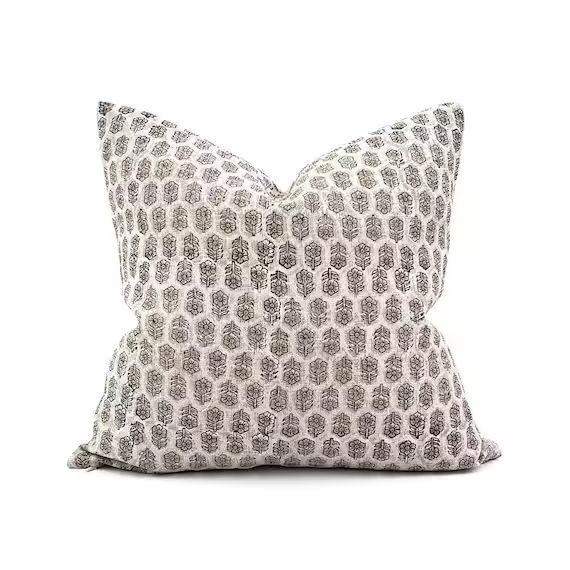 Designer Pillow 18 24 White Small Flower Batik | Etsy | Etsy (US)