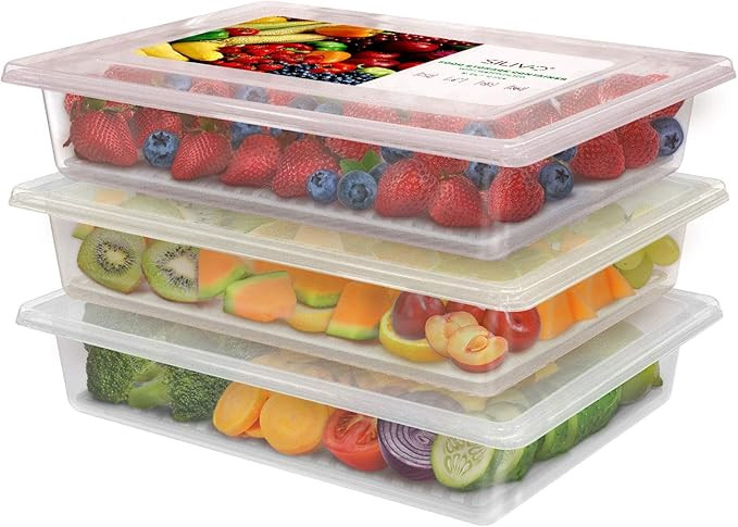 Refrigerator Organizer Bins Produce Saver - 2.5L x 3 SILIVO Fridge Storage Containers with Remova... | Amazon (US)
