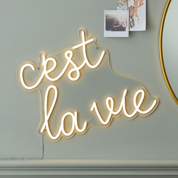 C'est La Vie Neon Light | Pottery Barn Teen