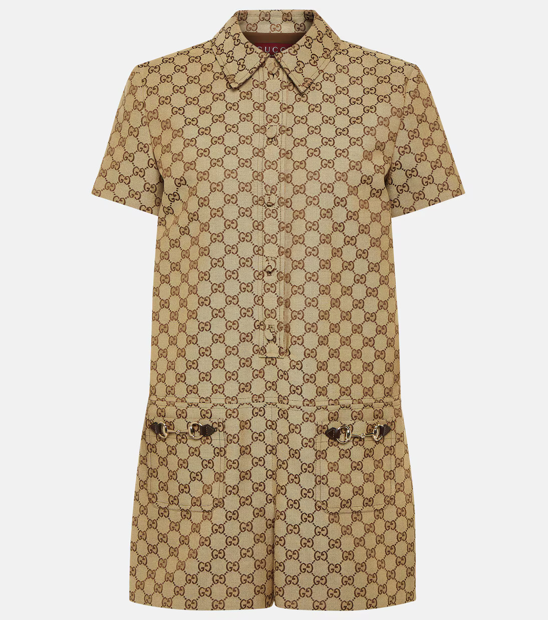 GG cotton-blend canvas playsuit | Mytheresa (UK)