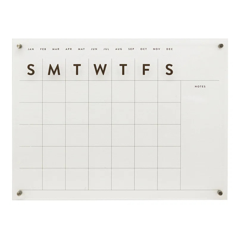 Monthly Wall Mounted Graphic Calendar Whiteboard | Wayfair North America
