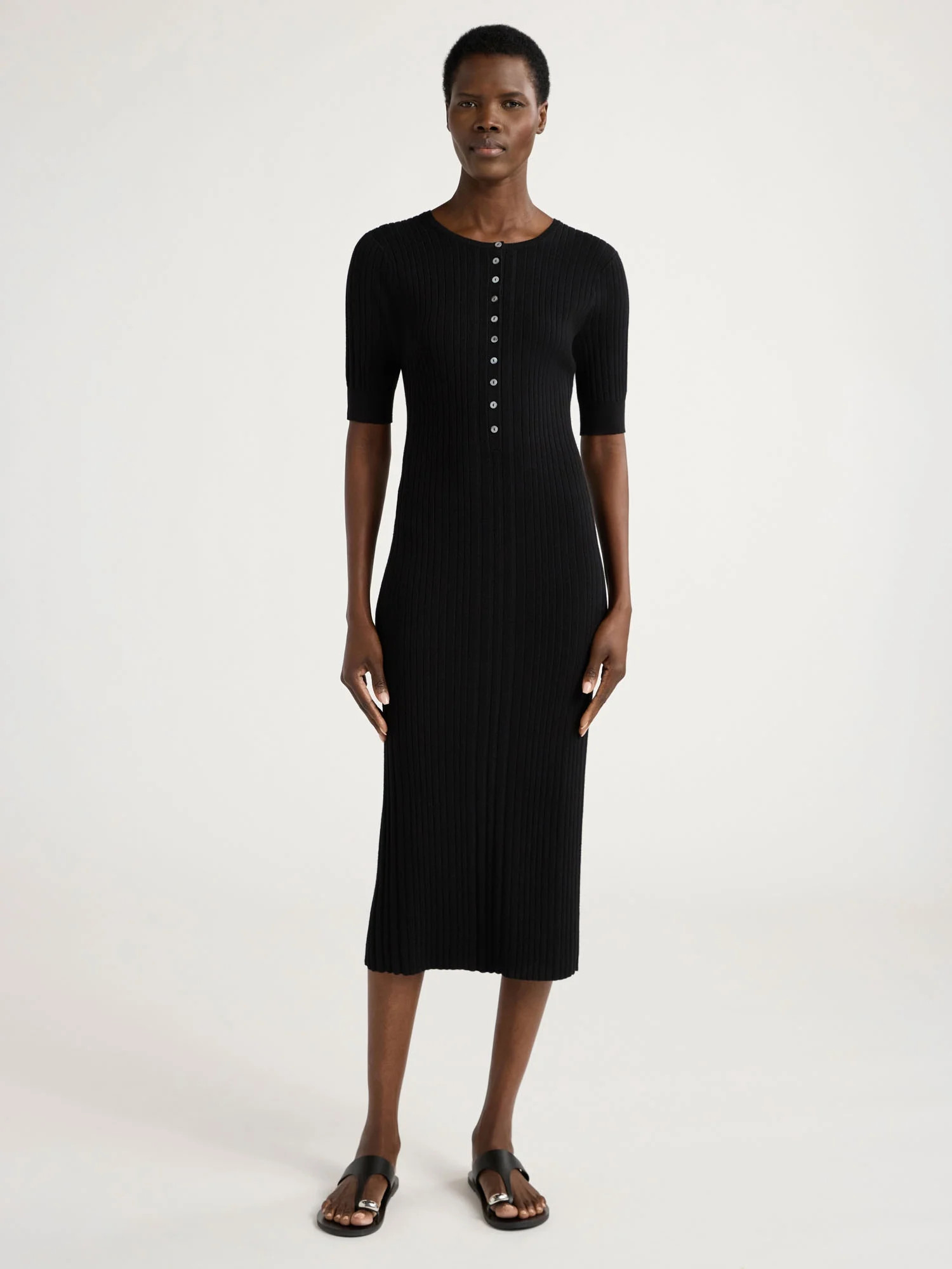 Scoop Women's Henley Midi Sweater Dress, Sizes XS-XXL | Walmart (US)