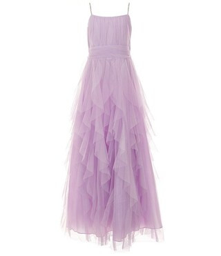 Big Girls Sleeveless Emma Bodice Corkscrew-Skirted Maxi Dress | Dillard's