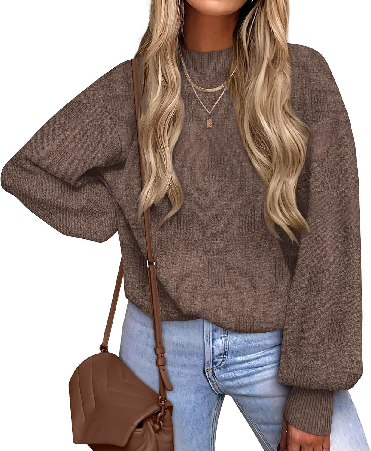 XIEERDUO Womens Sweaters Pullover Knit Sweater Turtleneck Long Sleeve Shirts Fall Fashion 2026 | Amazon (US)