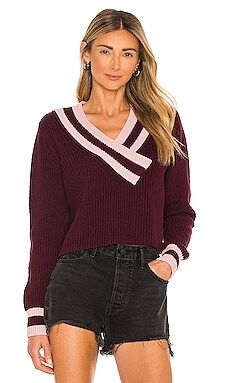 525 Varsity V-Neck Sweater in Malbec Multi from Revolve.com | Revolve Clothing (Global)
