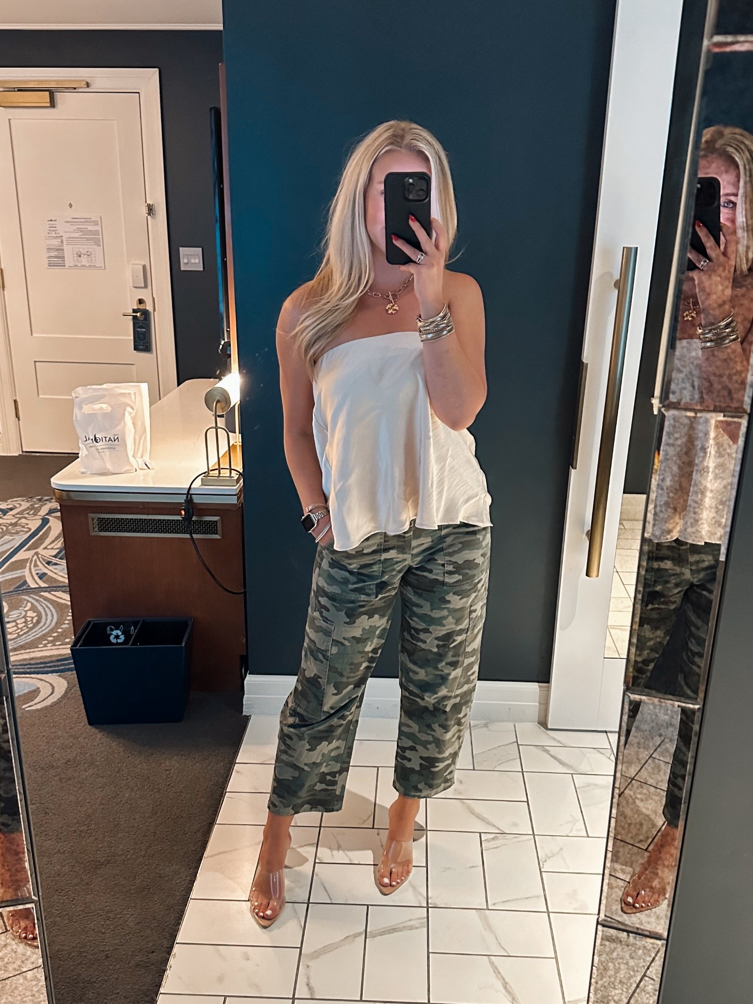 Target outfit. Wearing skirt as a top. 

Camo pants. Barrel pants. Satin top. Night out outfit. Target finds  

#LTKFindsUnder50 #LTKSaleAlert #LTKStyleTip