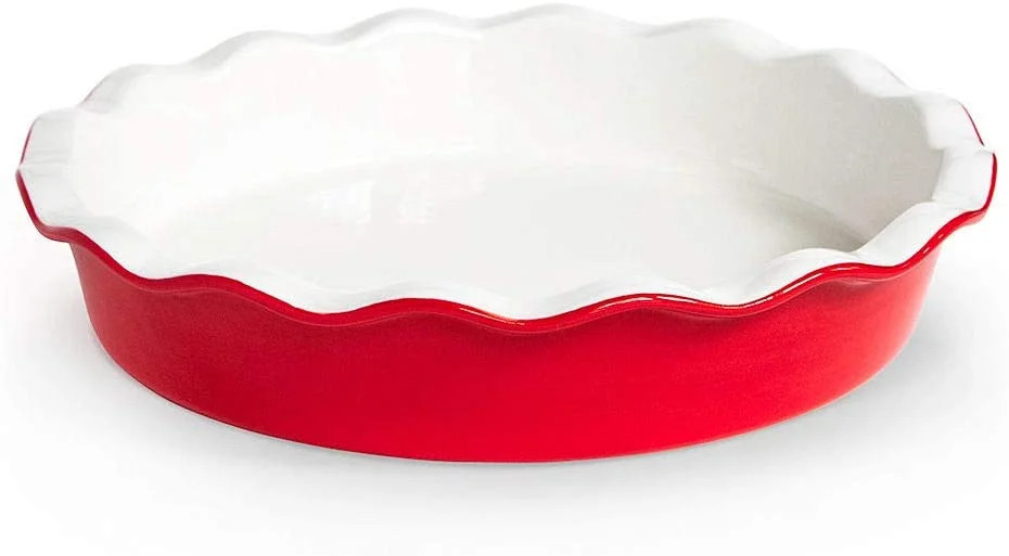 Kook Ceramic Round Pie Pan, Deep Baking Dish, Wave Edge, 10-Inch, | Walmart (US)