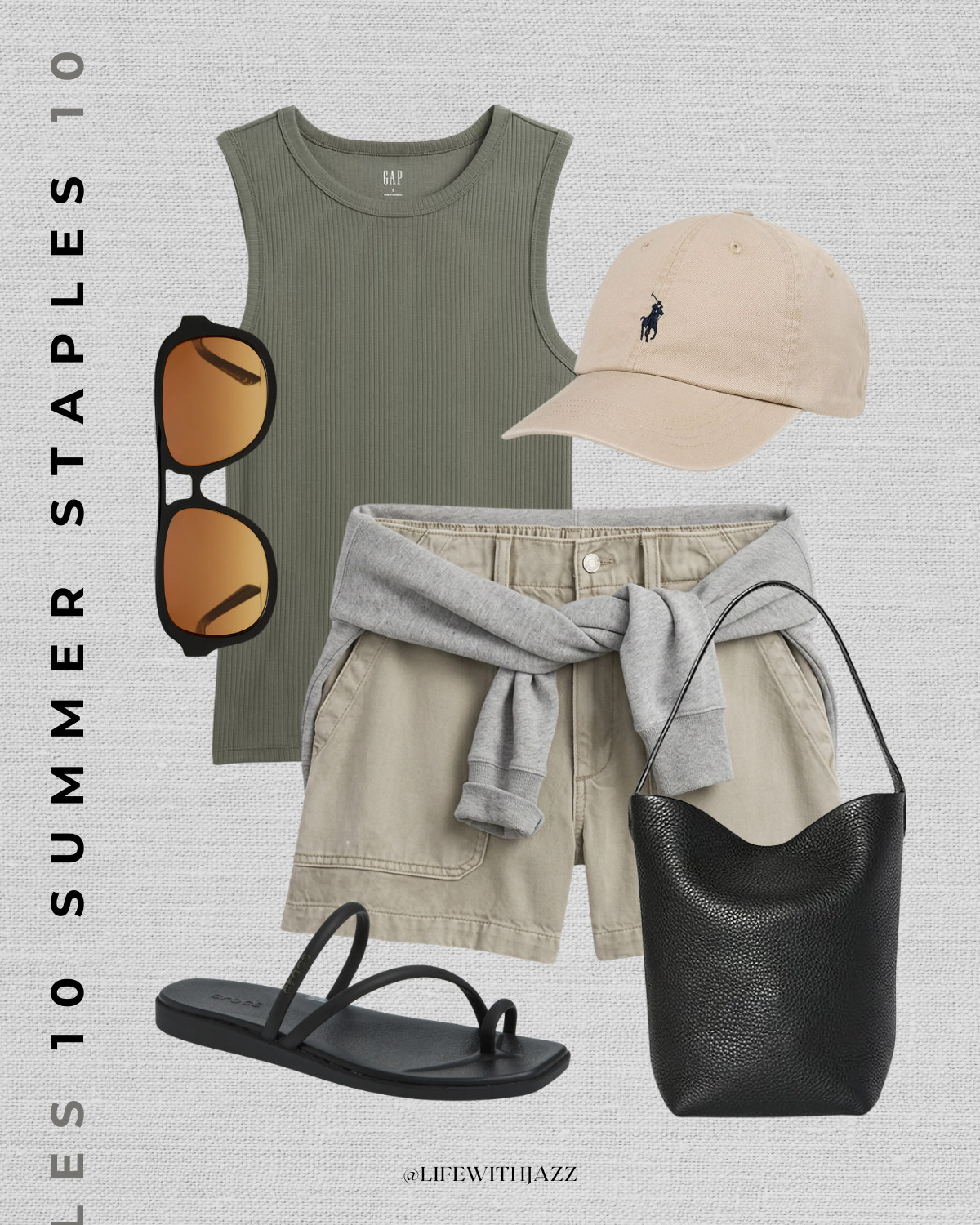 casual chic summer outfit

Tank top / denim shorts / aviator sunglasses / polo Ralph Lauren hat / crocs sandals / minimal black tote bag / weekend outfit / park outfit

#LTKootd