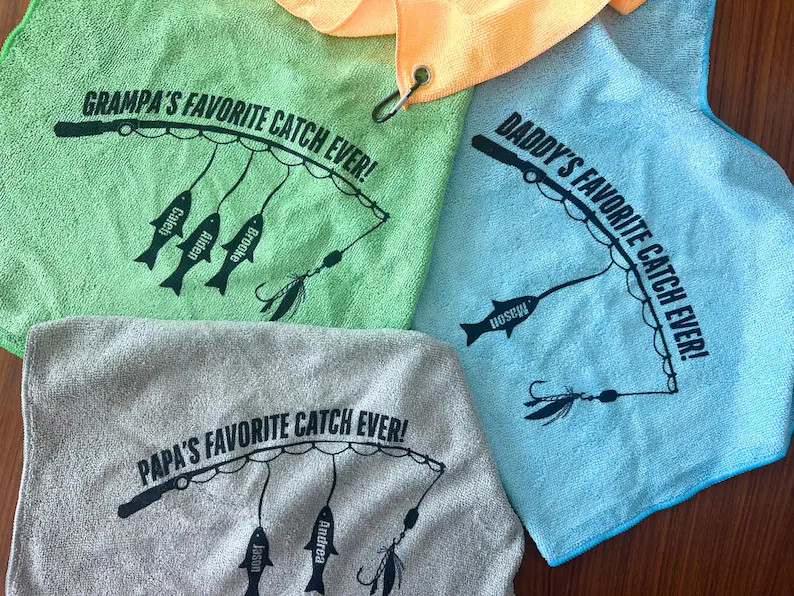 Personalized Fishing Towel: Custom Kids Names Gift - Unique Fathers Day Gift for Dad/grandpa - Et... | Etsy (Global)