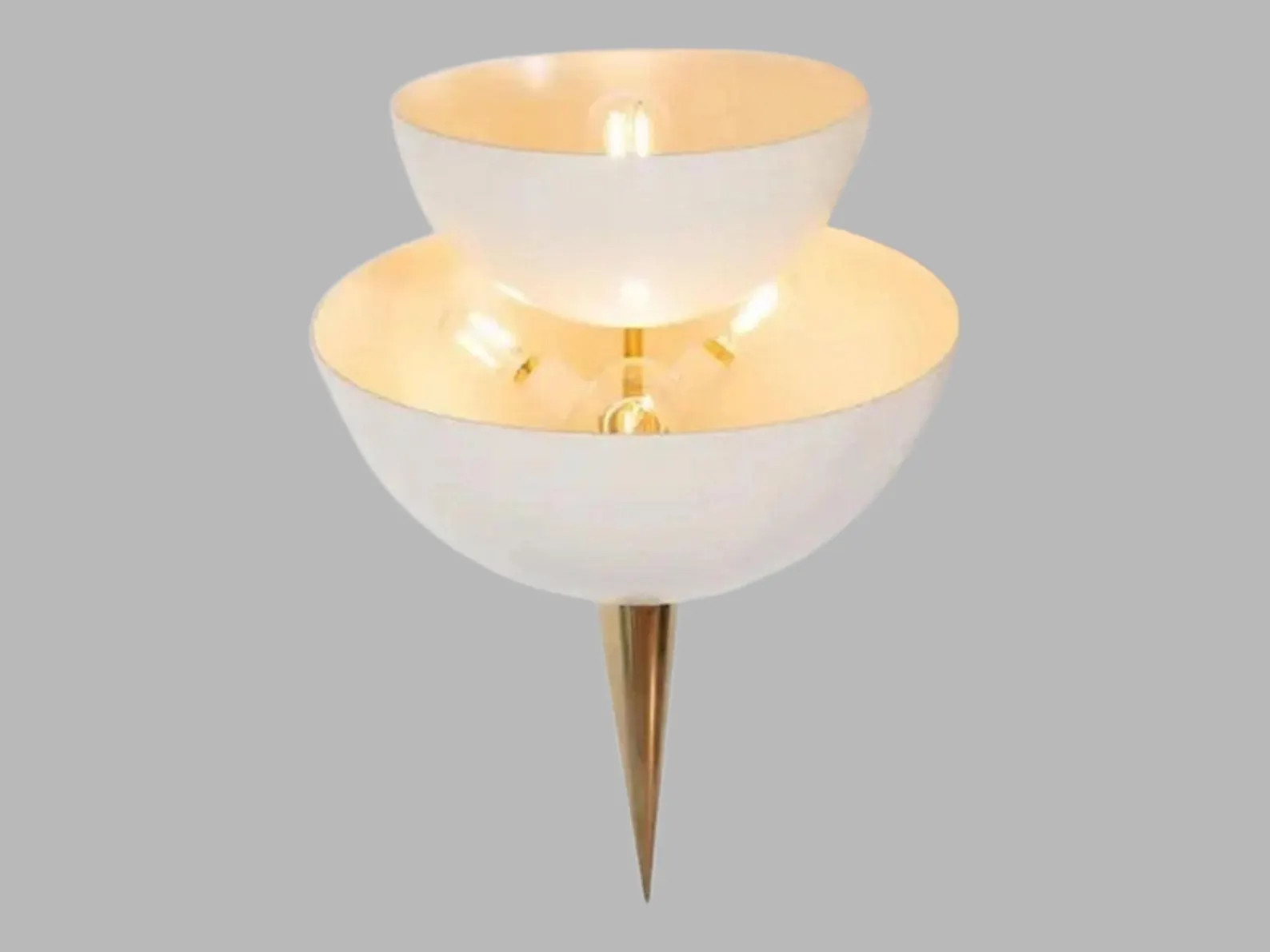 Brass 1950's Mid Century Pair Metal Bowl a Sconces Italian Stilnovo Style Wall Lights Lamps Fixtu... | Etsy (US)