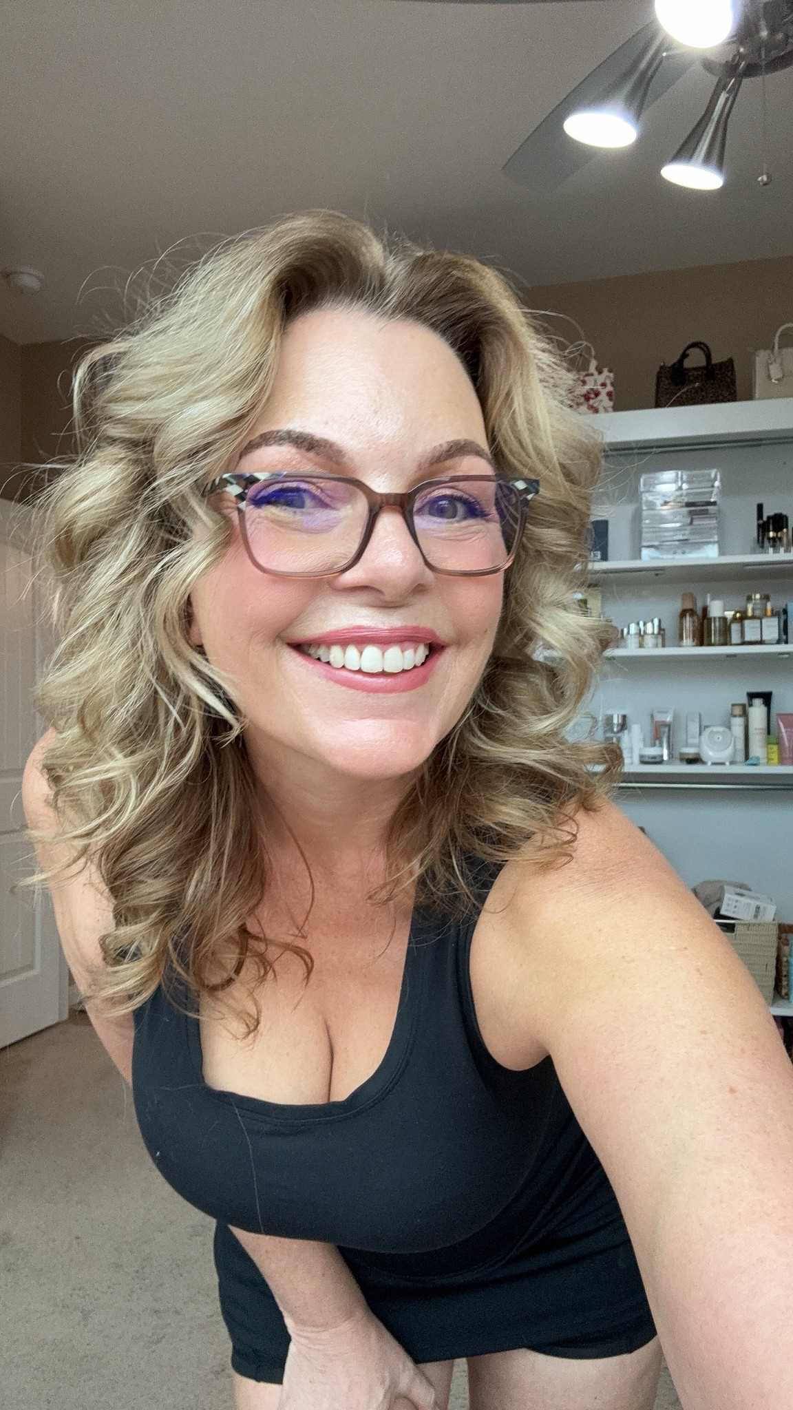 The new Dyson air  wrap for the win!! Ignore my patchy eyebrows. They are in the healing phase from microblading. 