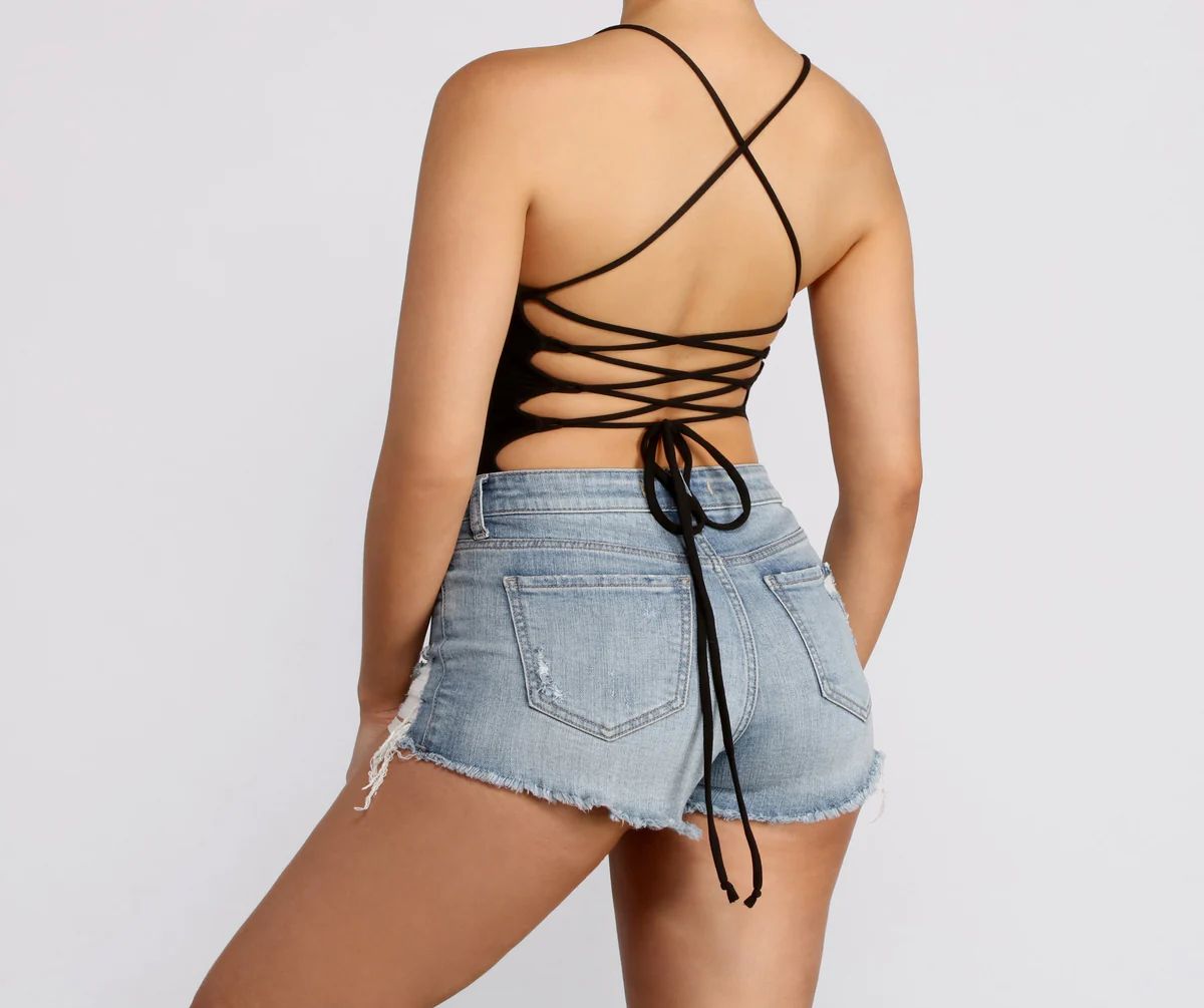 Looking Good Lace Up Bodysuit | Windsor Stores