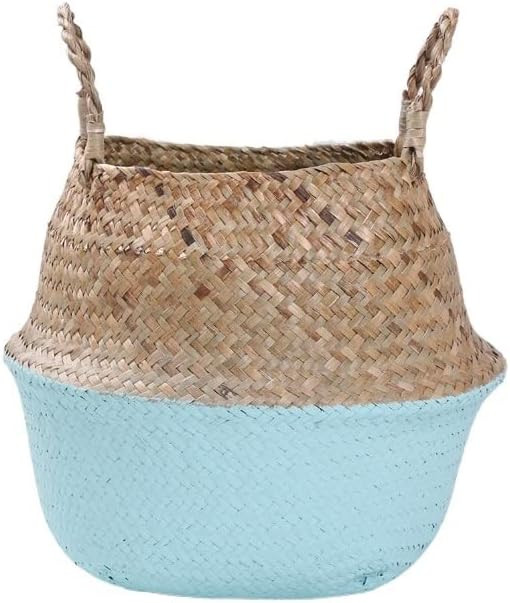 woven baskets Woven Straw Basket Storage Pot Garden Vase Hanging Picnic Wicker Storage Basket Hom... | Amazon (US)